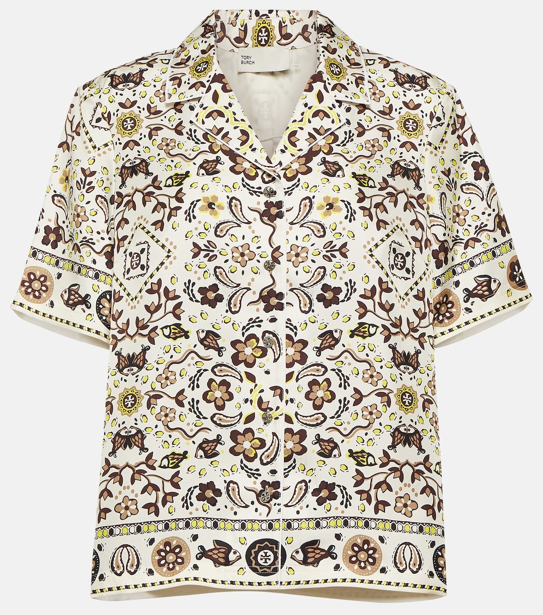 Silk shirt with TORY BURCH print, multicolor