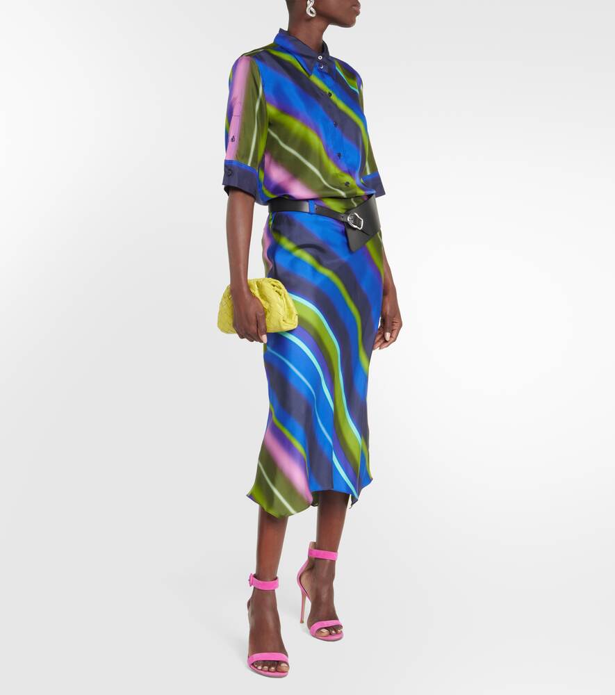 DOROTHEE SCHUMACHER striped silk twill midi skirt, multicolor