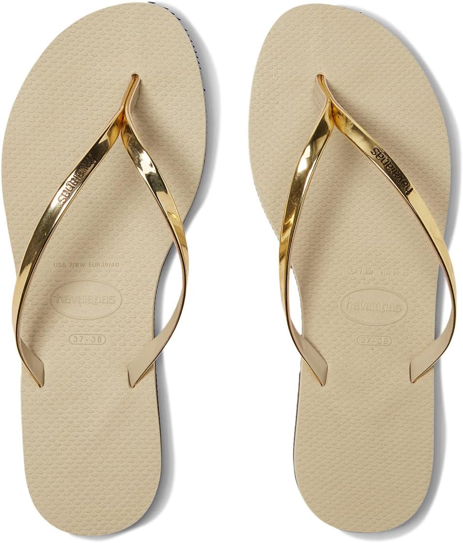 صندل You Metallic Flip Flop من Havaianas، باللون الذهبي الرملي المعدني