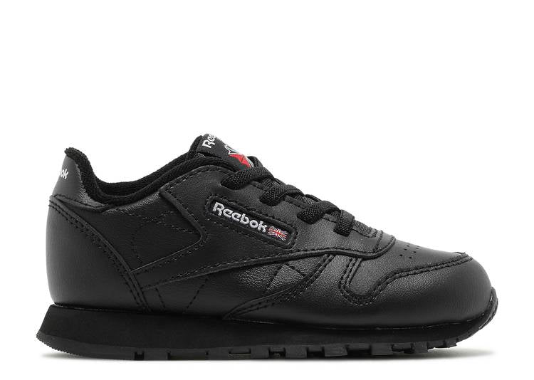 حذاء رياضي Reebok CLASSIC LEATHER TODDLER 'TRIPLE BLACK' باللون الأسود