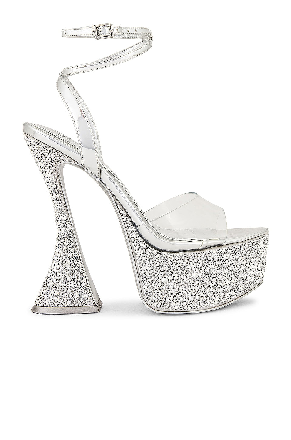 JLO Jennifer Lopez x REVOLVE Beverly Platform shoes, silver