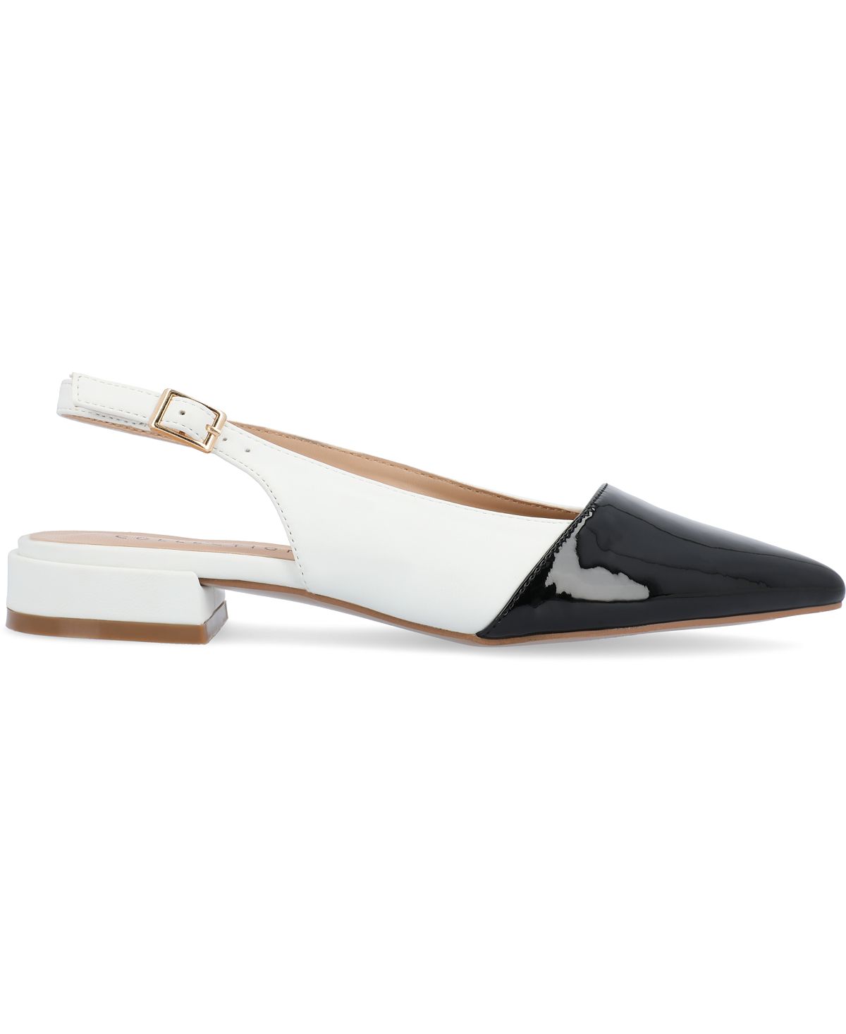 Bertie Journee Collection Women's Two-Tone Flats, White