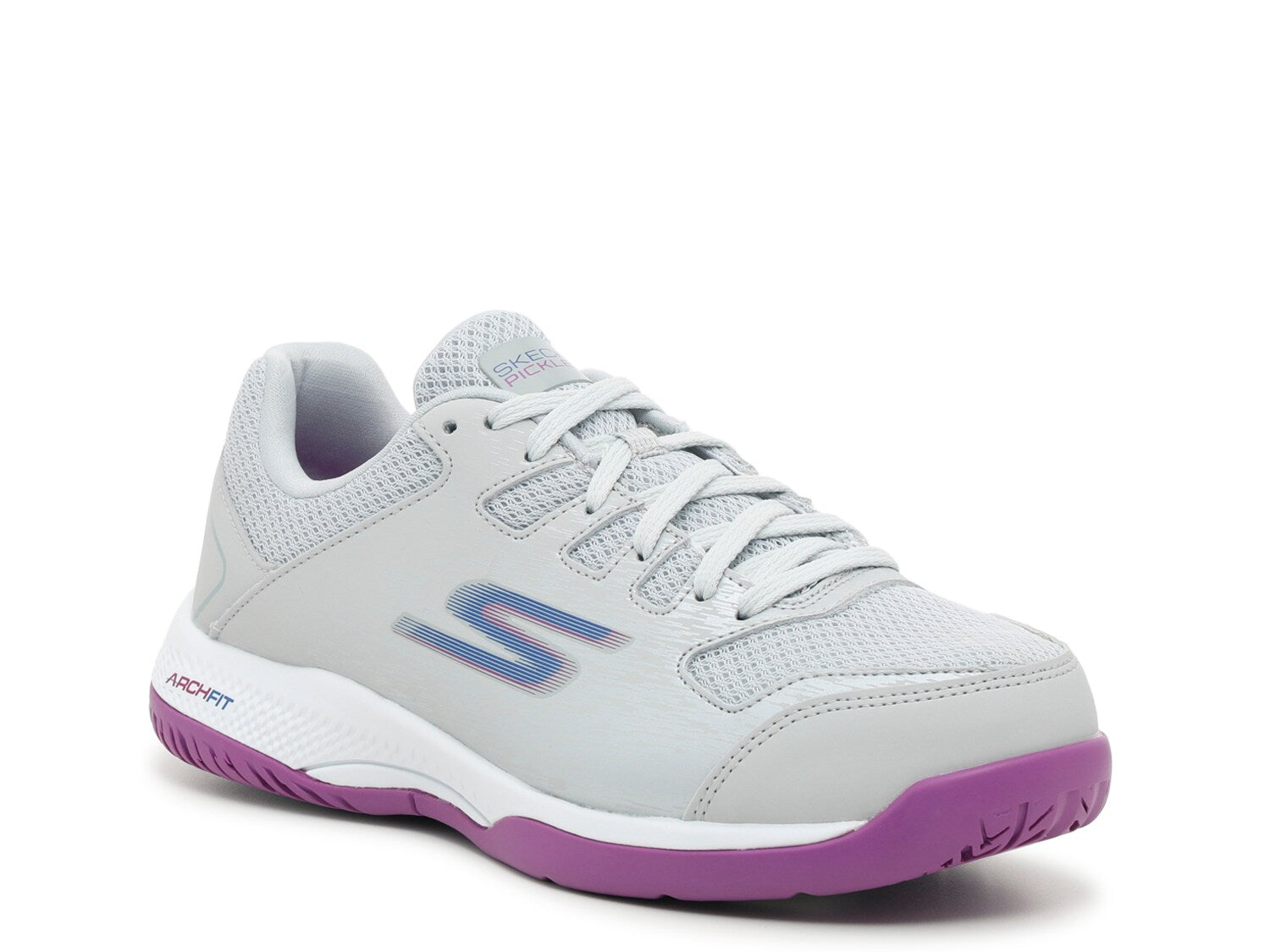 Women's sneakers Skechers Viper Court Pickleball, gray / purple