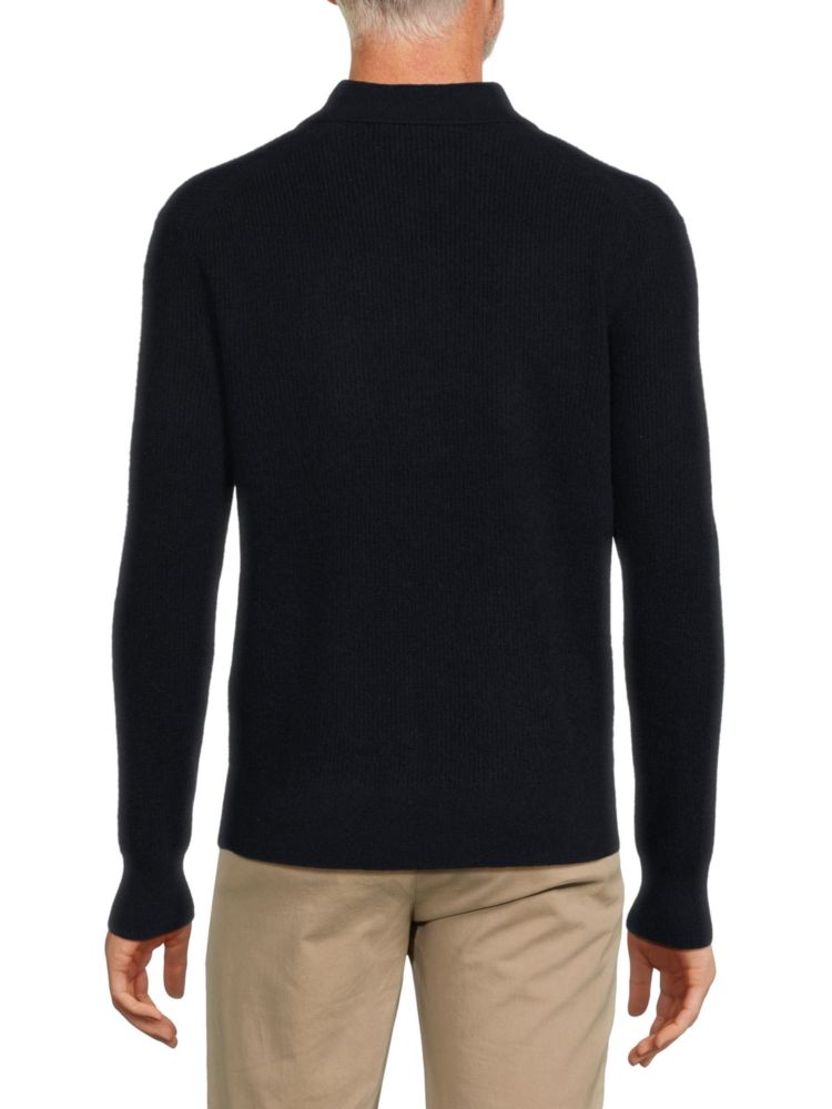 Alex Mill Long Sleeve Cashmere Polo Sweater, Navy