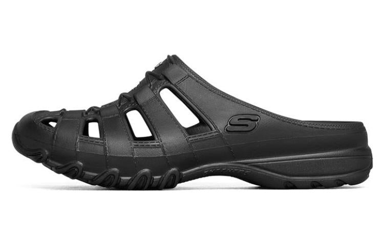 Women's black flip flops Skechers