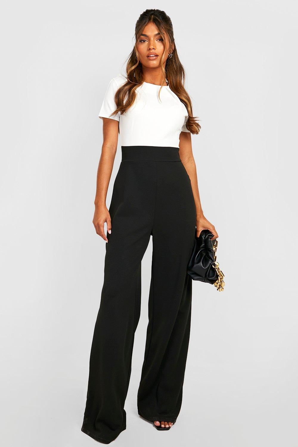 Boohoo Contrast Wide Leg Jumpsuit, Multicolor