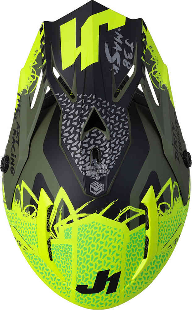 J38 Mask Motocross Helmet Just1, yellow-green