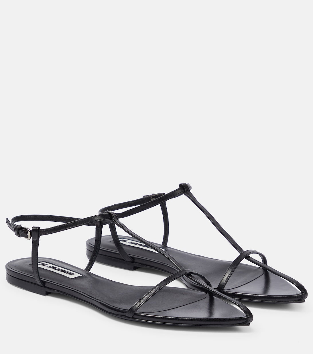 Jil Sander platform nappa sandals, black