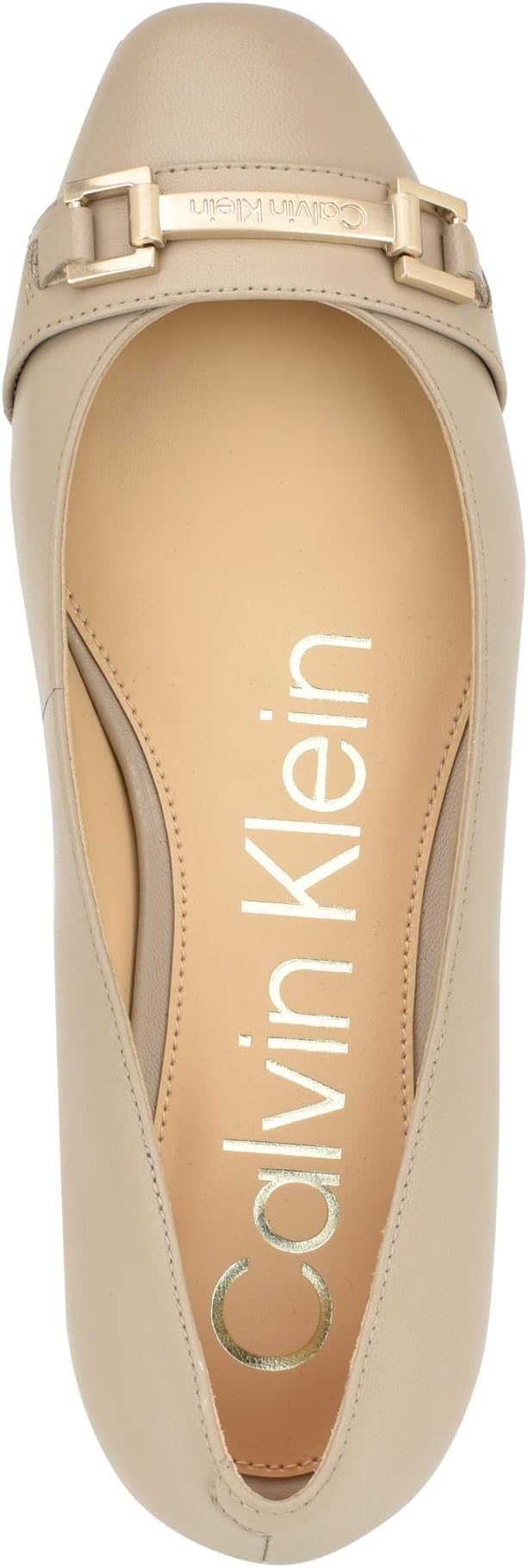 Crystil Calvin Klein Ballerinas, Taupe Leather