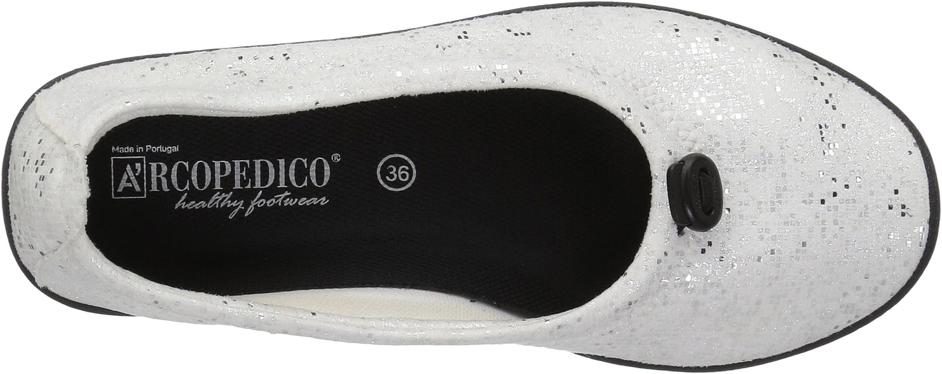 Ballet flats L14 Arcopedico, White Sparkle