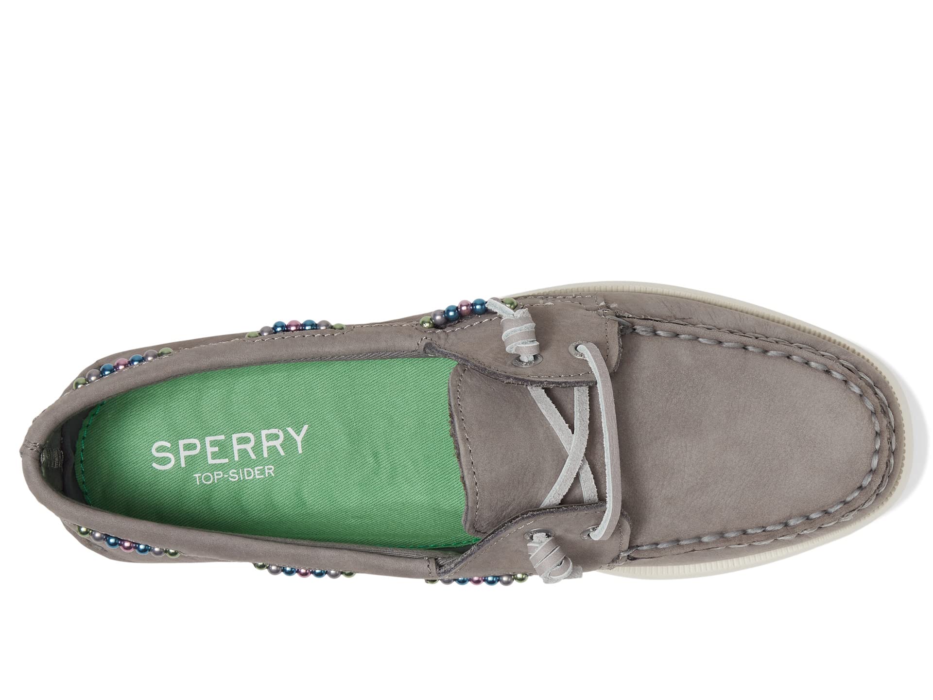 حذاء Sperry Authentic Original ذو عينين من الخرز، باللون الرمادي