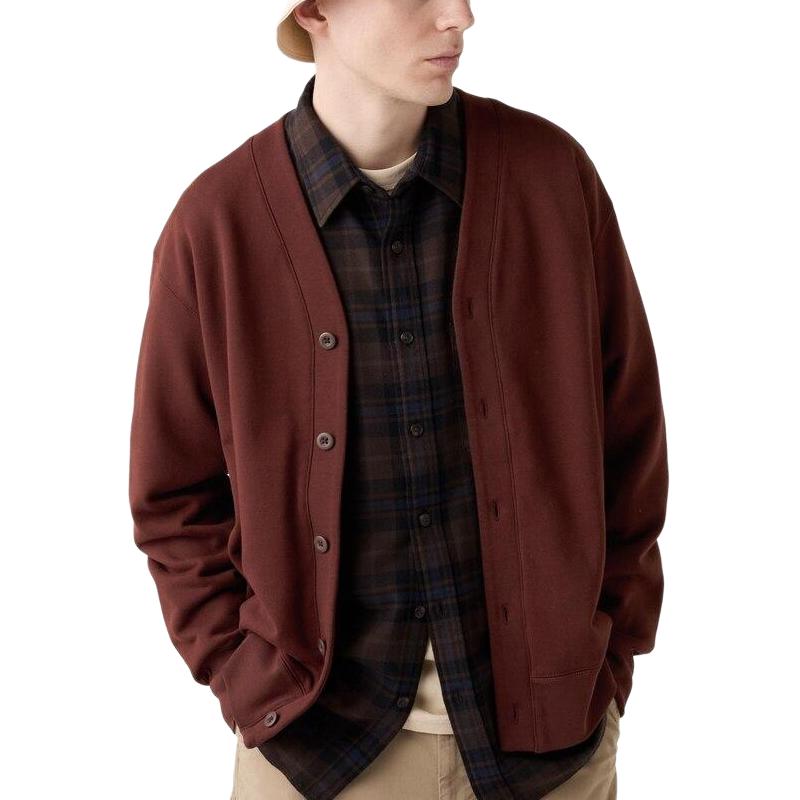 Men's knitwear burgundy Uniqlo, Burgundy