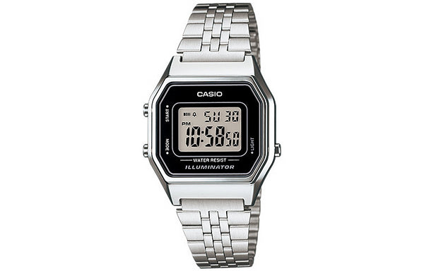 CASIO Quartz Waterproof Unisex Mens Silver Digital Watch, silver color