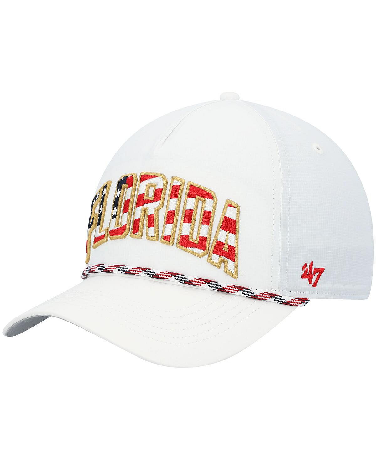 Men's White '47 Florida Gators Stars and Stripes Flag Flutter Hitch Snapback '47 Brand Cap