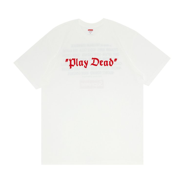 تي شيرت Supreme Play Dead Tee 'White'، باللون الأبيض