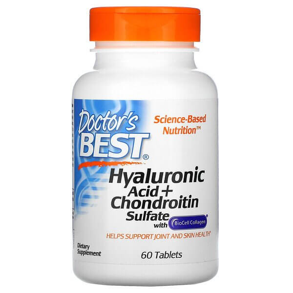 Hyaluronic acid and chondroitin sulfate with BioCell, Collagen, Doctor's Best 60 tablets