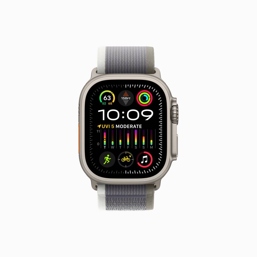 Smartwatch Apple Watch Ultra 2, 49 mm, GPS+Cellular, Titanium Case/Green/Gray Trail Loop - M/L