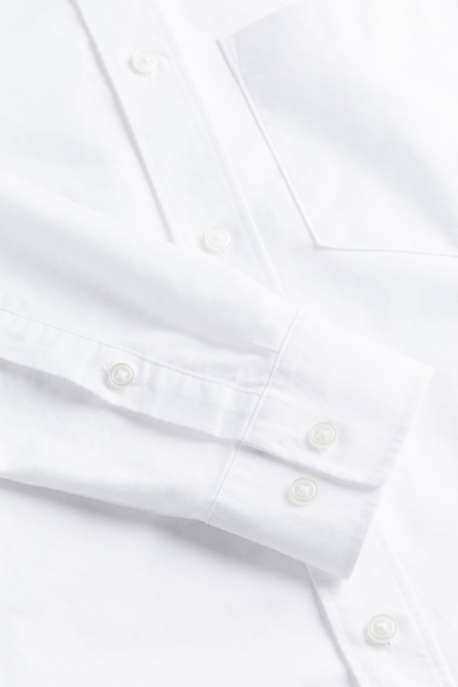 H&M Regular Fit Oxford Shirt, white