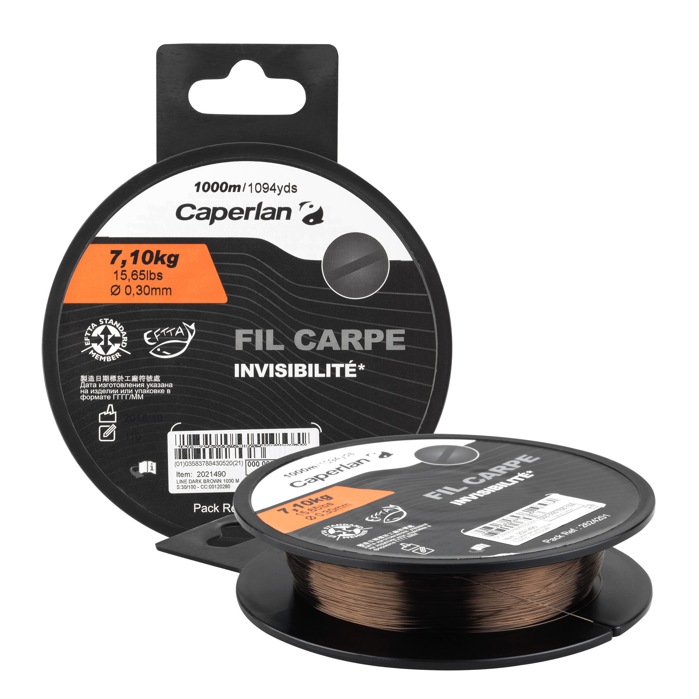 Fishing line monofilament 1000 m dark brown CAPERLAN