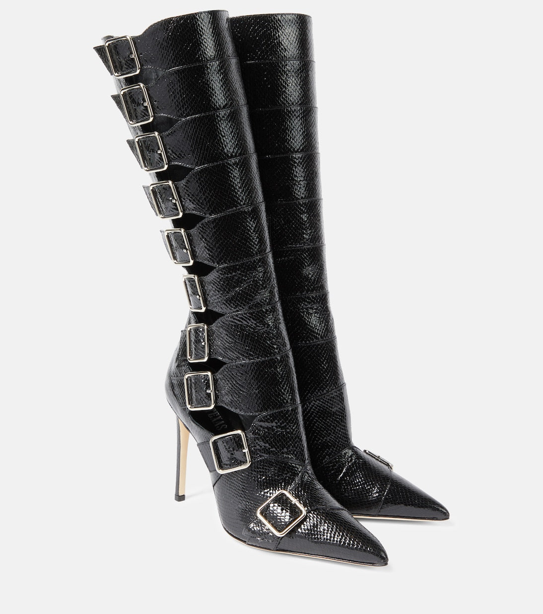 Tyra 105 Paris Texas snake effect boots, black