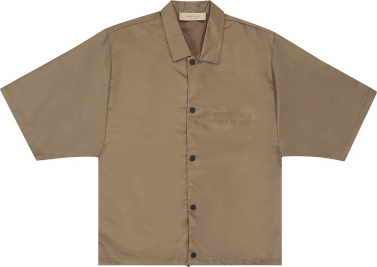 Fear of God Essentials Short-Sleeve Nylon Shirt 'Wood', Brown