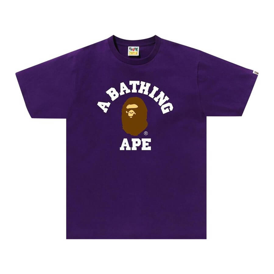 تي شيرت BAPE Big Ape Head باللون الأرجواني