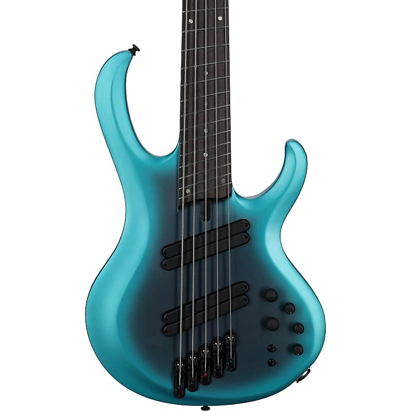 Ibanez BTB605MS Multi-Scale Bass Guitar, 5 String (with Case), Cerulean Aura