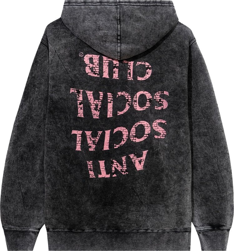 Anti Social Social Club Fall Through The Cracks Heather Hoodie 'Black Washed', black