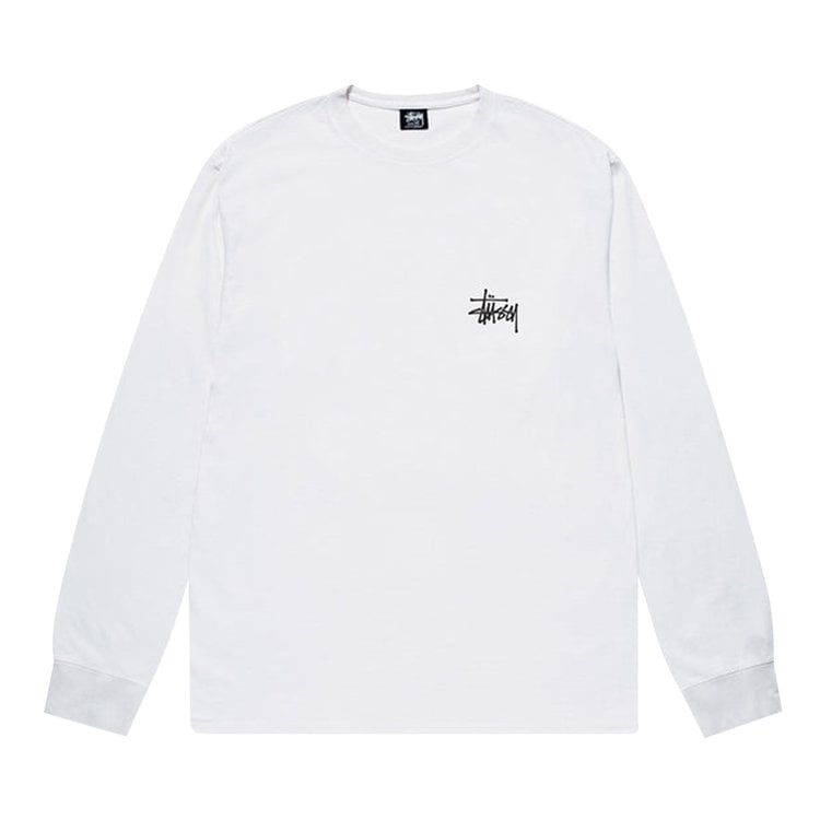 Stussy Basic Long-Sleeve Tee 'White', white