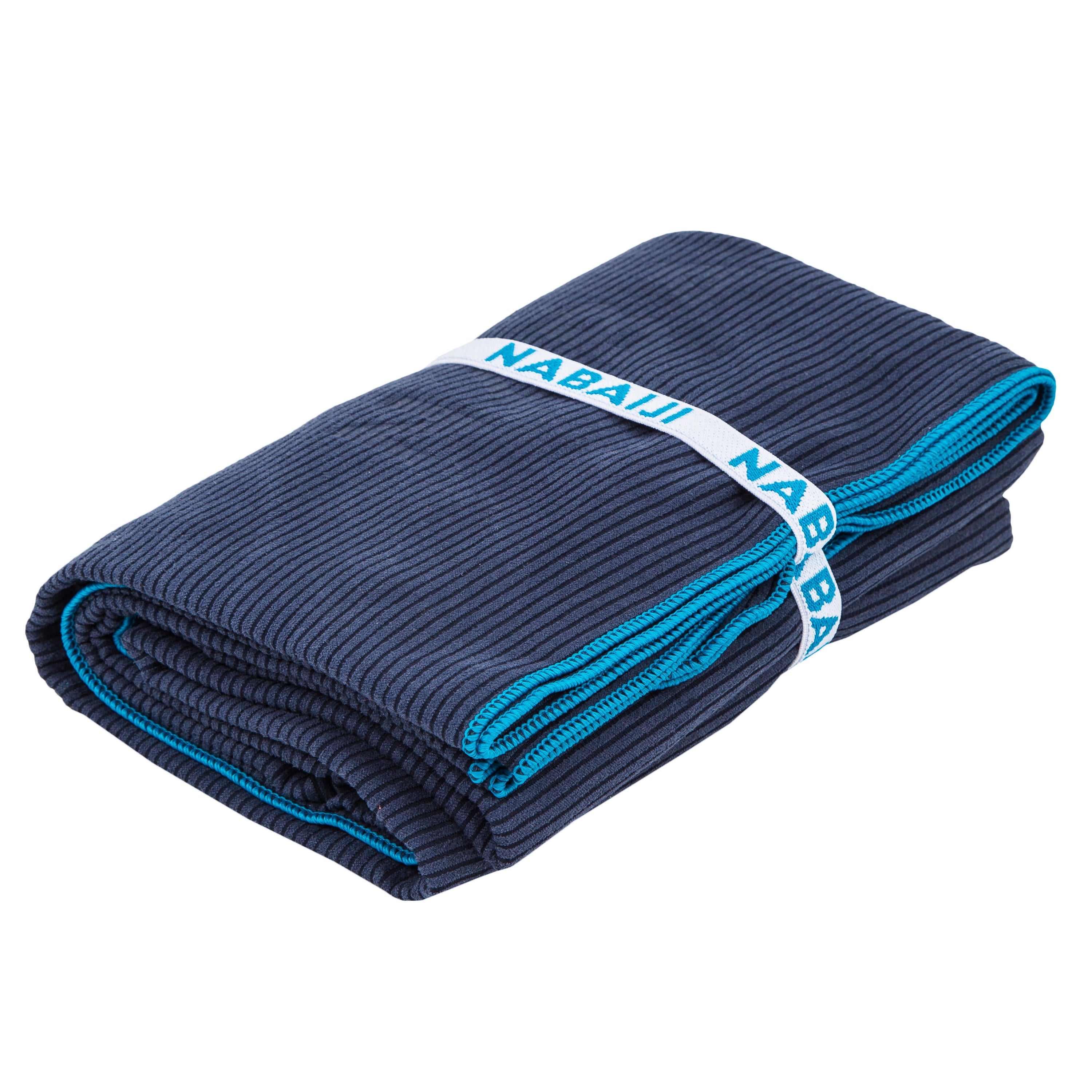 Microfiber striped bath towel size XL 110 × 175 cm dark blue NABAIJI dark blue/light petrol