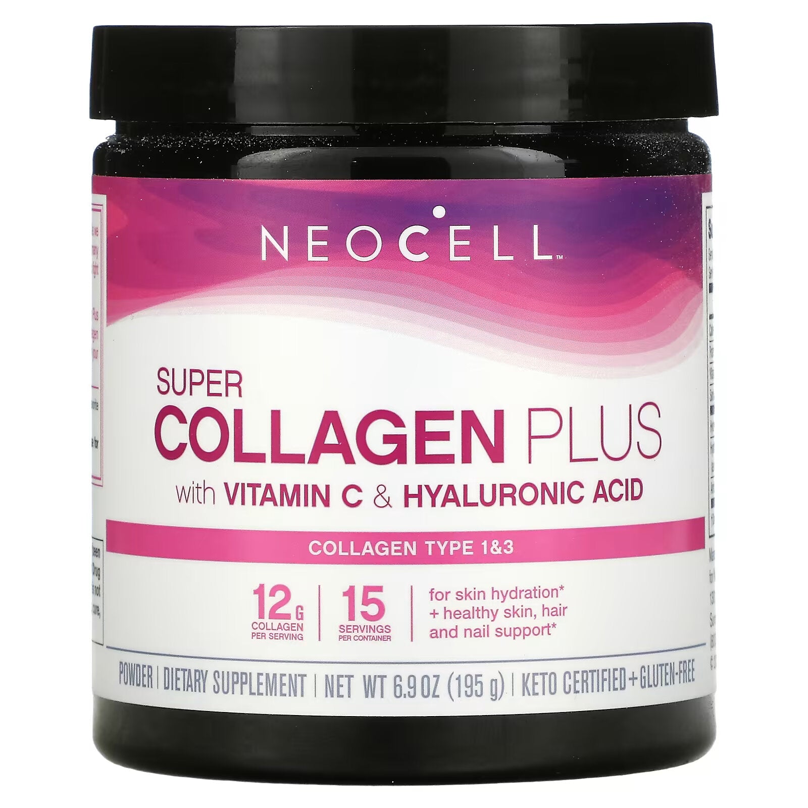 NeoCell, Super Collagen Plus, Collagen with Vitamin C and Hyaluronic Acid, 6.9 oz (195 g)