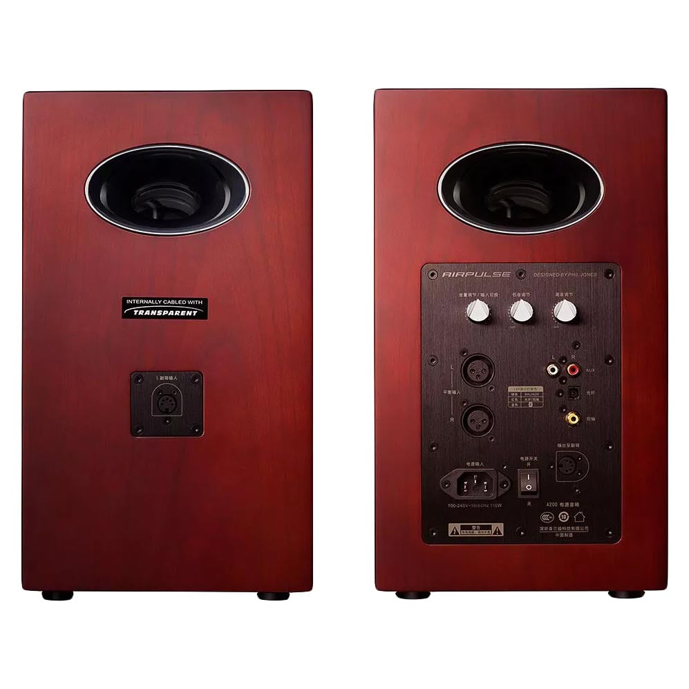 Bookshelf speakers Airpulse A200, 2 pcs, cherry red