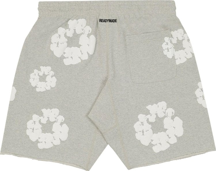 READYMADE x Denim Tears Cotton Wreath Sweatshorts 'Grey/White', gray