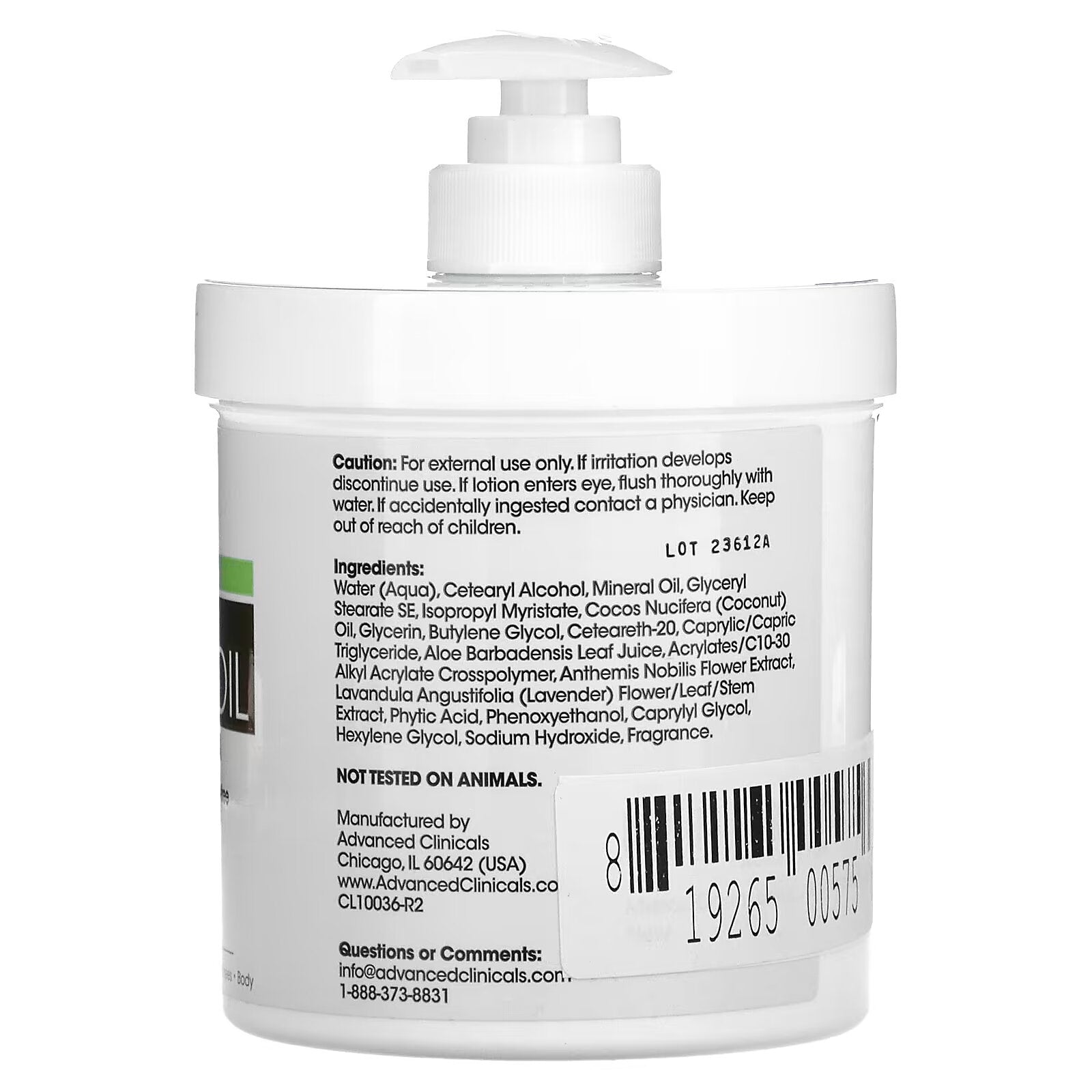 Advanced Clinicals, Coconut Oil Moisturizer, 16 oz (454 g)