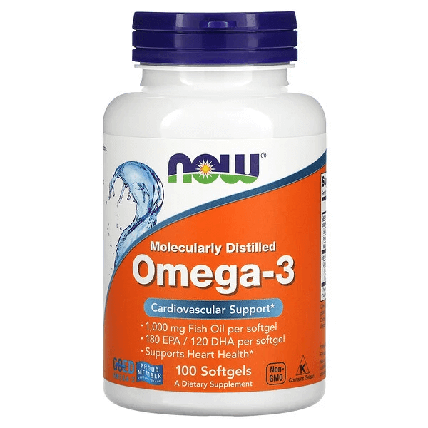 NOW Foods Omega-3 Fatty Acids, 100 Capsules