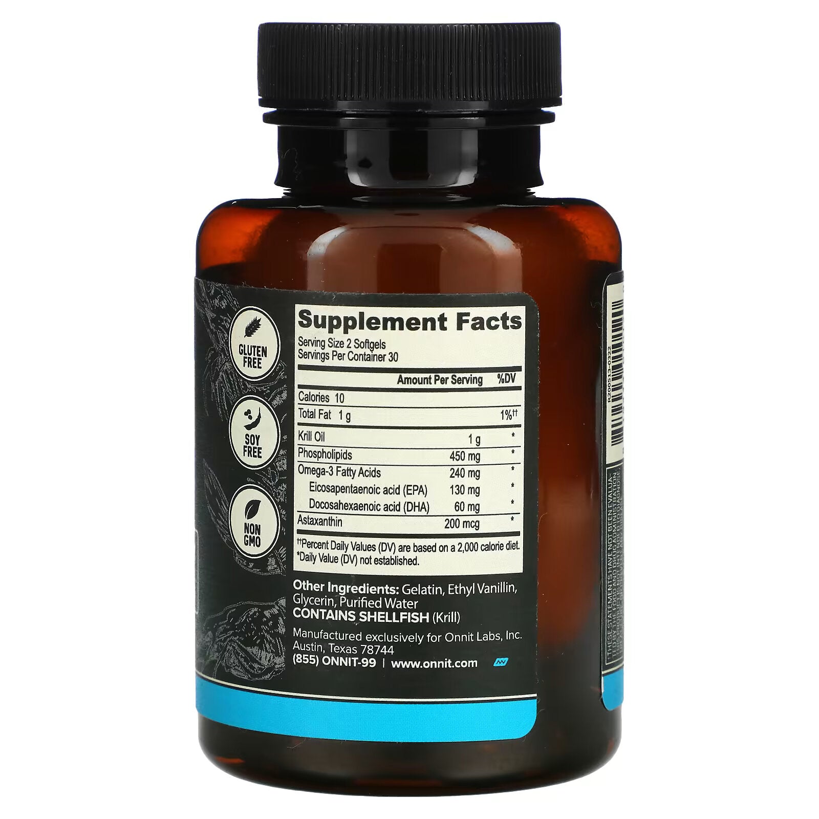 Onnit, Krill Oil, Essential Fatty Acids, 60 Softgels