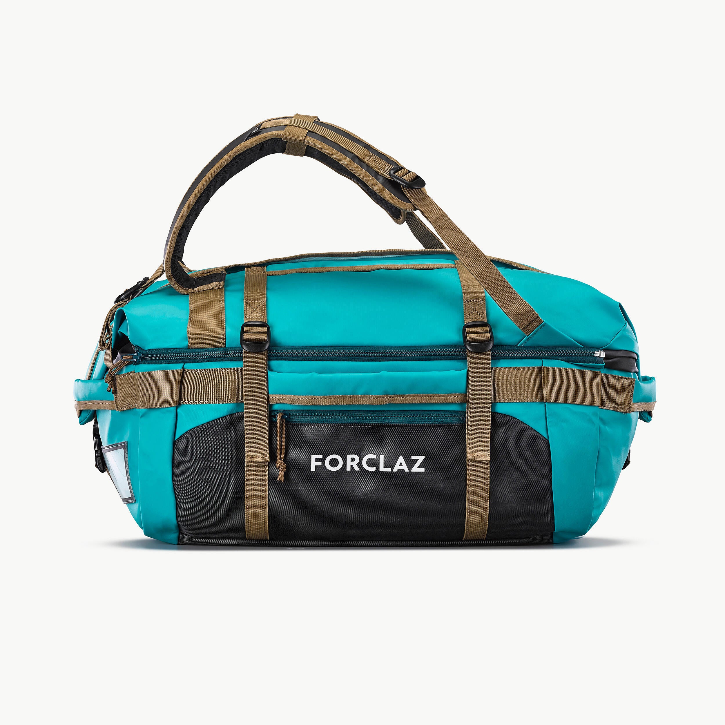 حقيبة نقل الرحلات Forclaz Duffel 500 Extend 40–60 لتر، فيروزي/رمادي