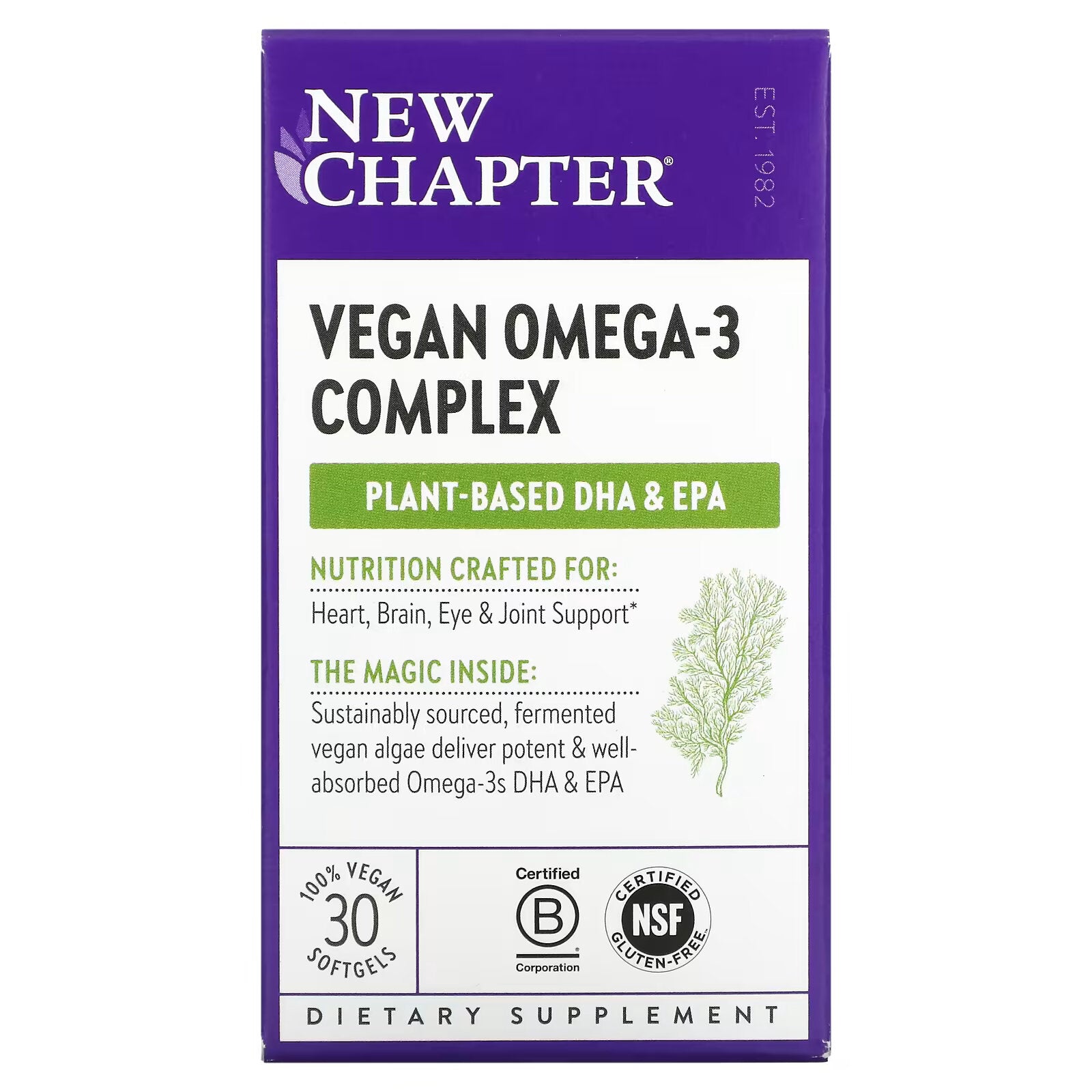 New Chapter, Vegan Omega-3, 30 Vegan Capsules