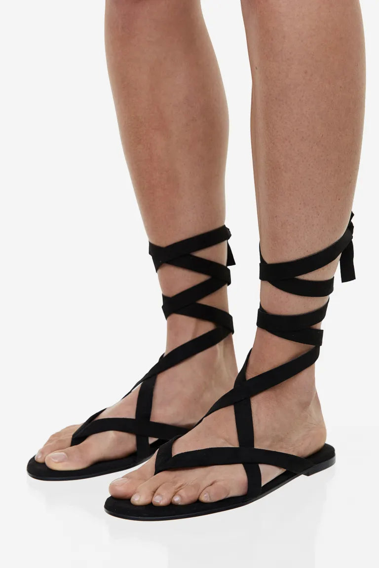 H&M strappy sandals, black