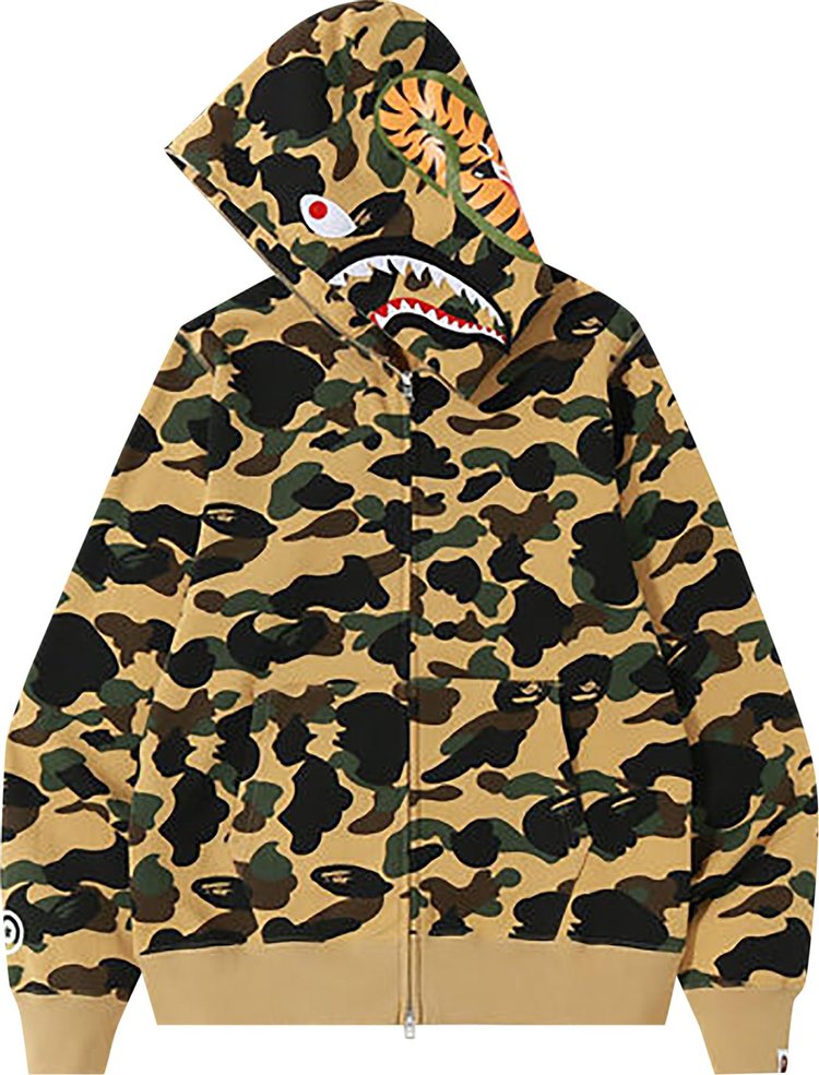 هودي بسحاب كامل من BAPE 1st Camo Shark باللون الأصفر