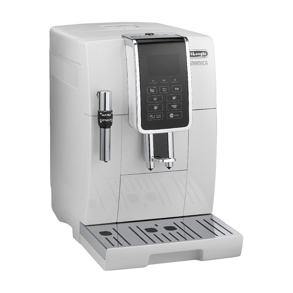 ماكينة صنع القهوة الأوتوماتيكية DeLonghi Dinamica D5W، أبيض