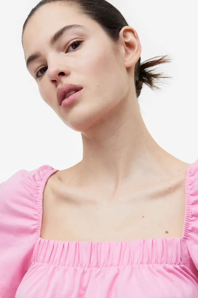 H&M Square Neck Top, Light Pink