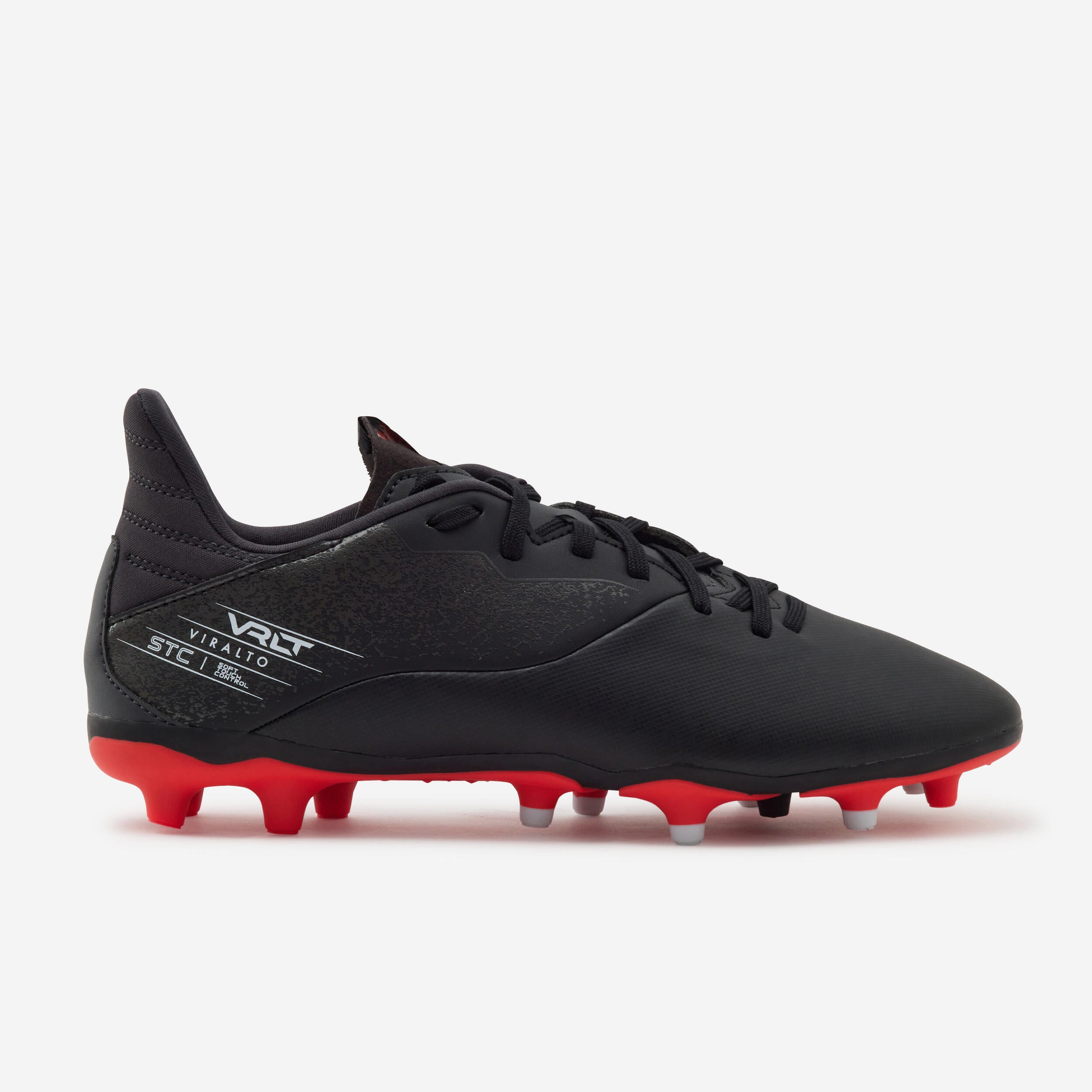 Women's/men's football shoes FG - VIRALTO I black/red KIPSTA black/neon red