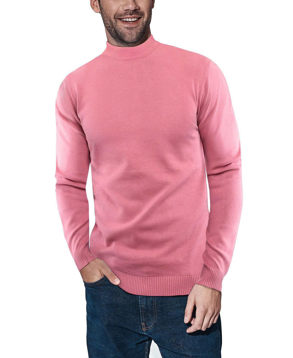 X-Ray Men's Basic Mid-Weight Stand-Neck Pullover, Purple