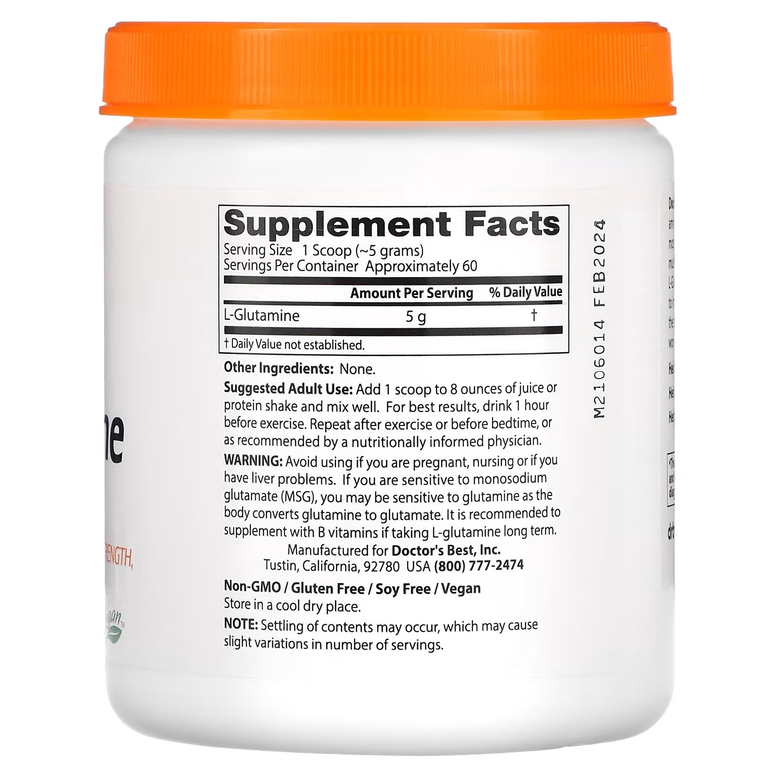 Doctor's Best Pure L-Glutamine Powder, 300 g