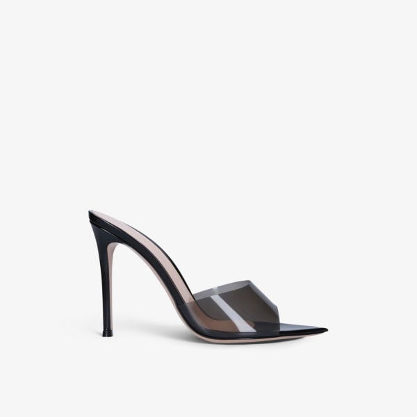 Elle heeled mules in leather and PVC Gianvito Rossi, black