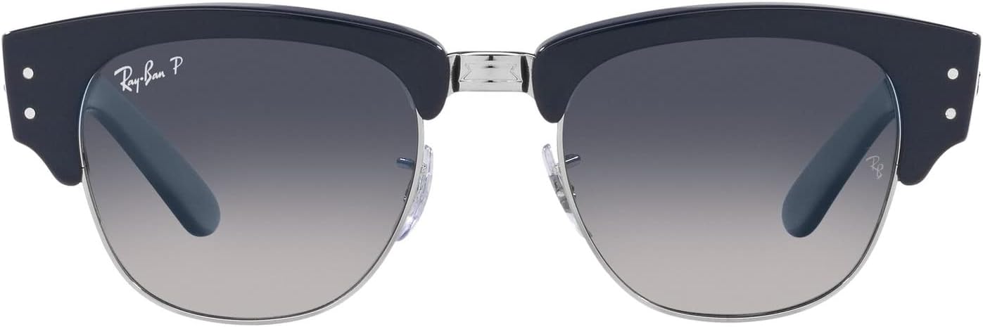 نظارة شمسية 0RB0316S Mega Clubmaster Ray-Ban، أزرق على فضي/أزرق متدرج مستقطبة