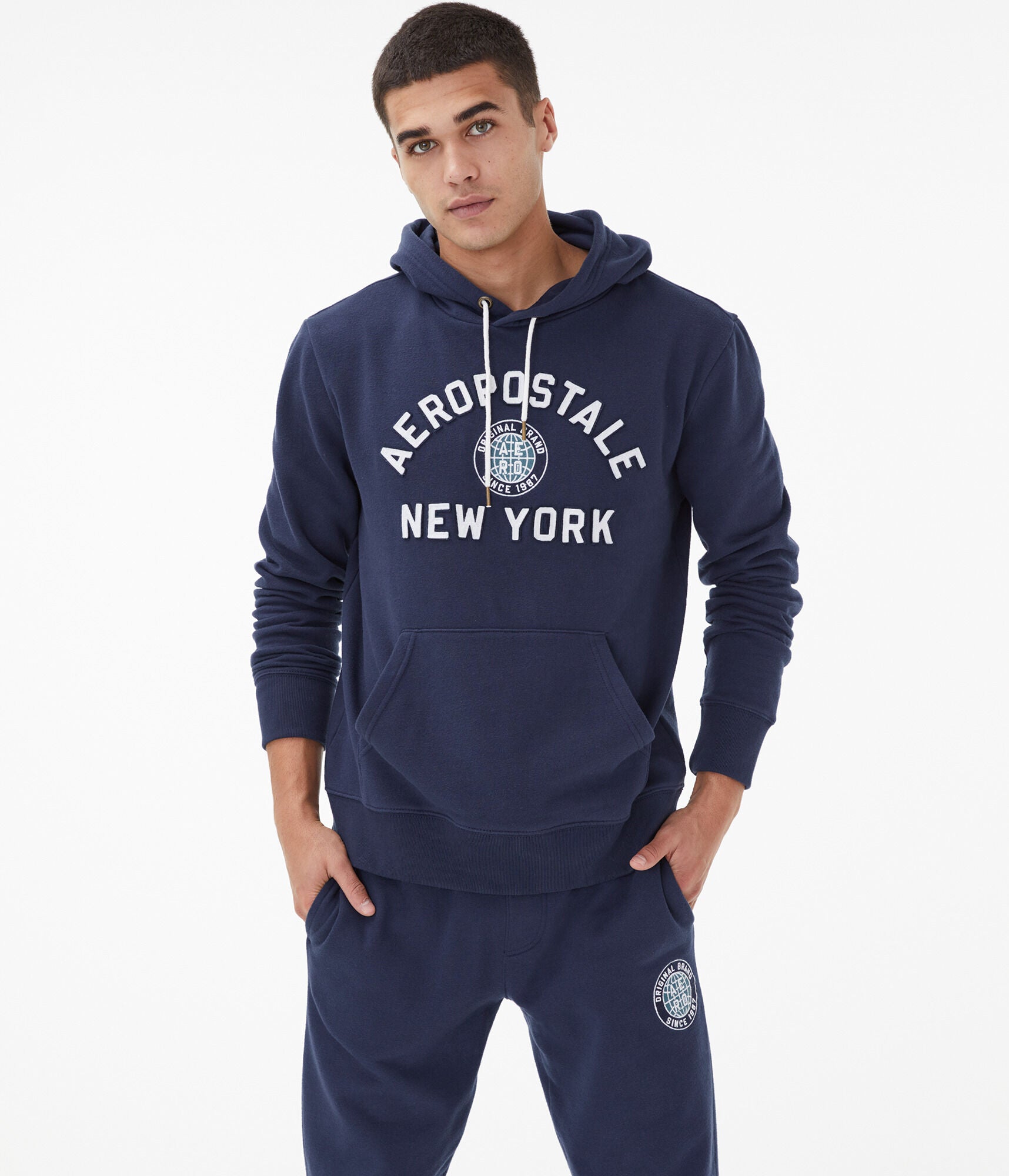 New York Arch Aeropostale Hooded Pullover, Blue