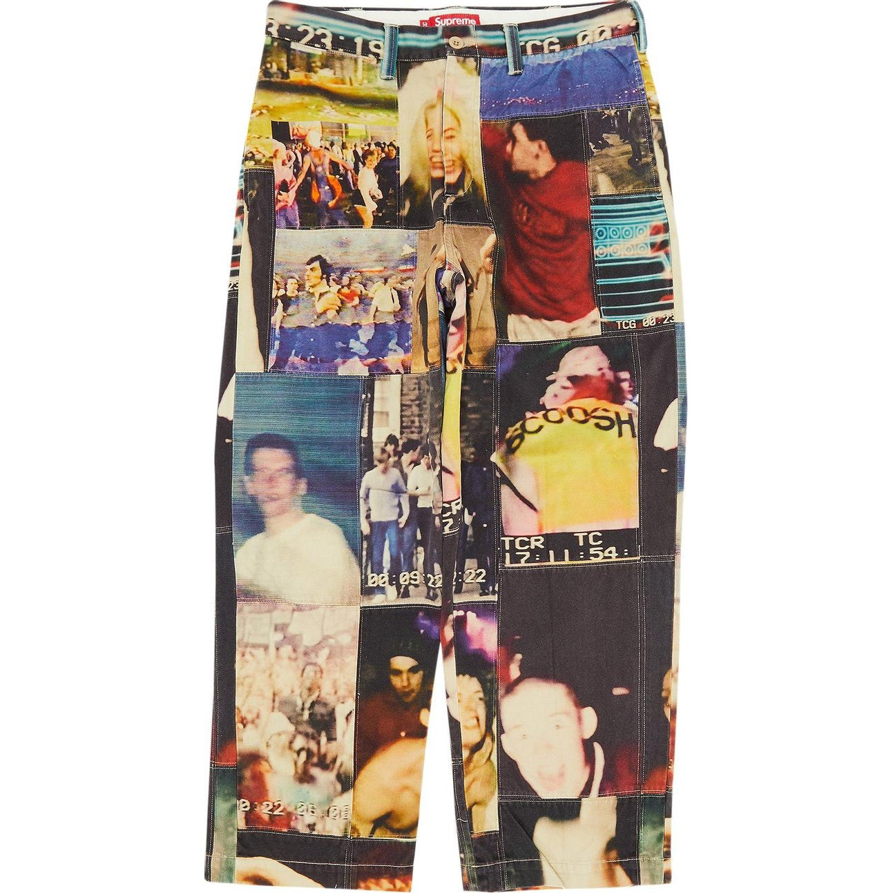 Supreme x Mark Leckey Hardcore Patchwork Loose Fit Chino Pants, Multicolor