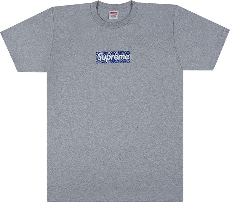 Supreme Bandana Box Logo Tee 'Heather Grey', Gray